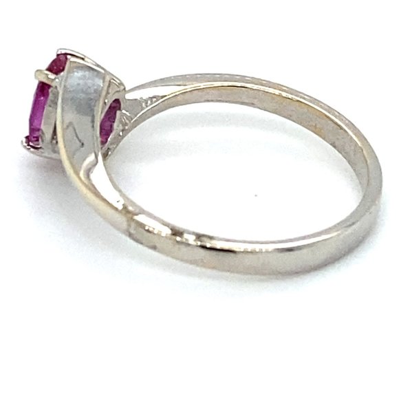 Mozambique Ruby 1.20ct Solid 18K White Gold Ring - Picture 7 of 8